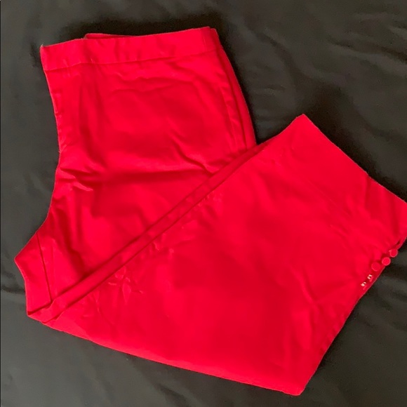 🍃George | Red Capri Slacks - Picture 2 of 4